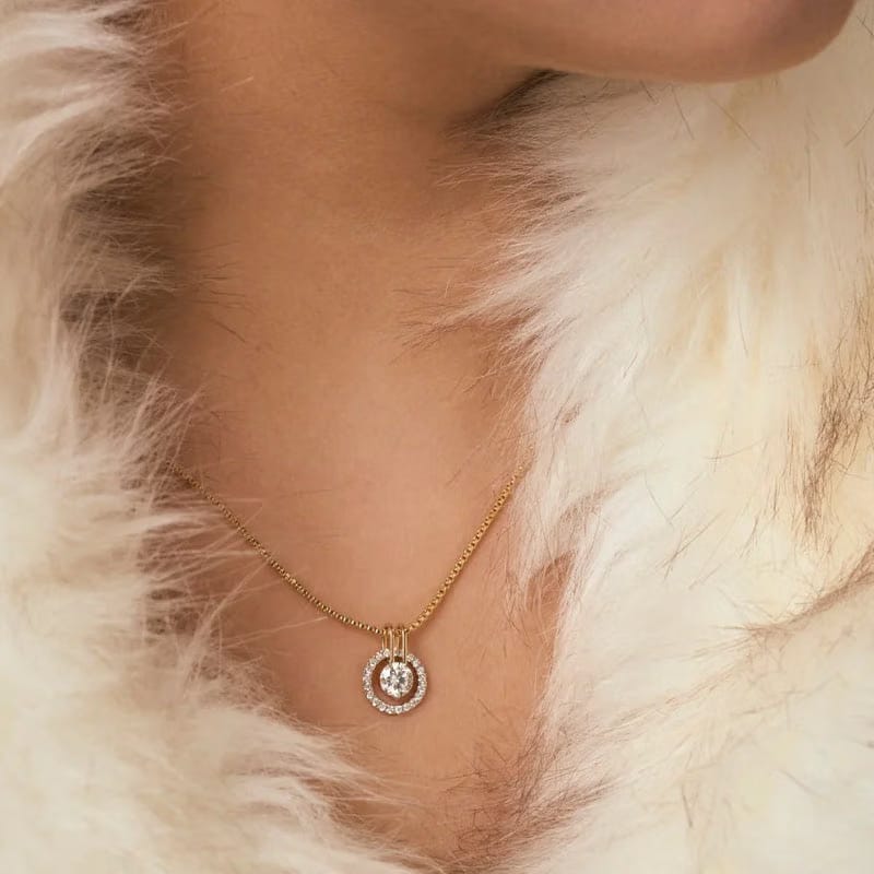 Rotating Halo Lab Grown Diamond Pendant