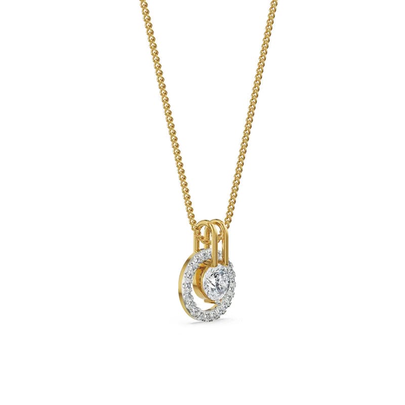 Rotating Halo Lab Grown Diamond Pendant 9KT