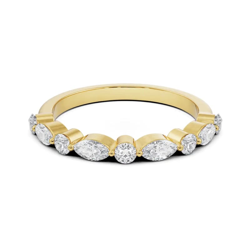 Round and Marquise Lab Grown Diamond Band