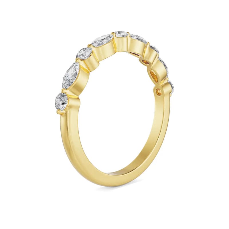 Round and Marquise Lab Grown Diamond Band