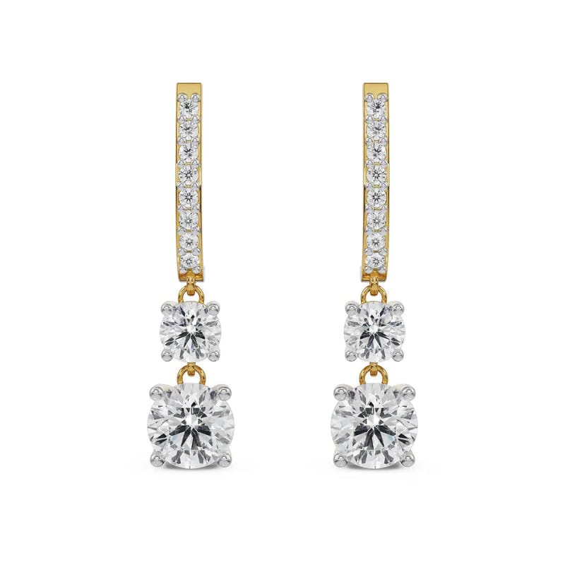 Round Brilliant Lab Grown Diamond Drop Earrings