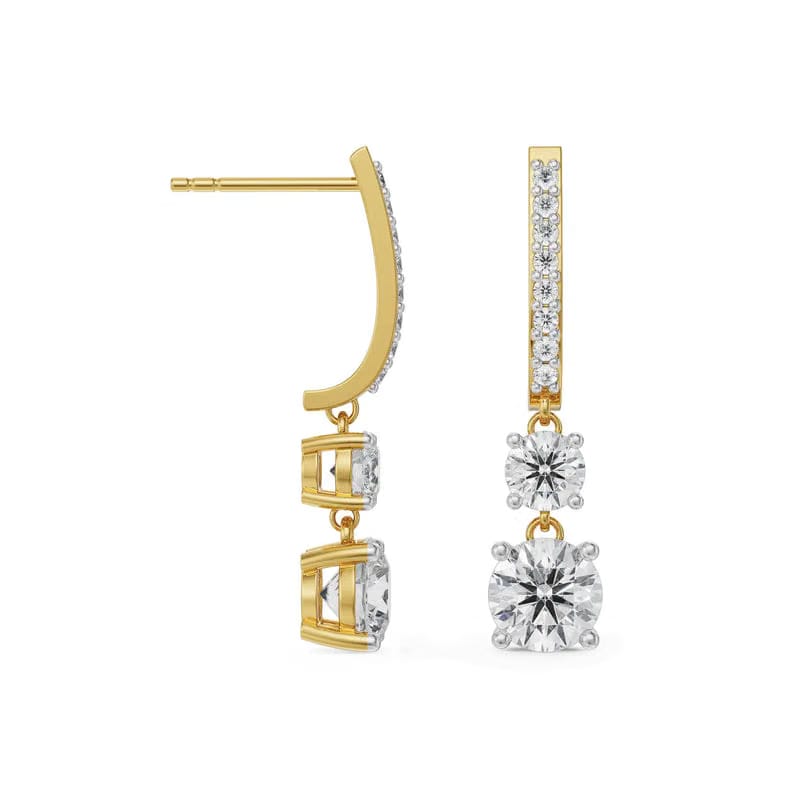 Round Brilliant Lab Grown Diamond Drop Earrings