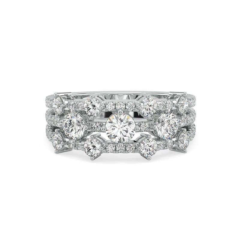 Round Clustered Lab Grown Diamond Ring