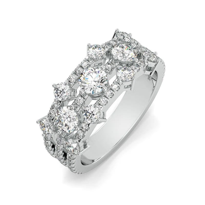 Round Clustered Lab Grown Diamond Ring