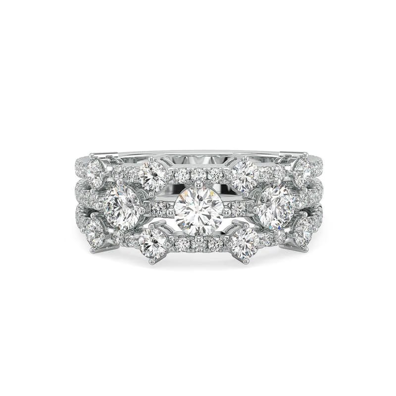 Round Clustered Lab Grown Diamond Ring 9KT