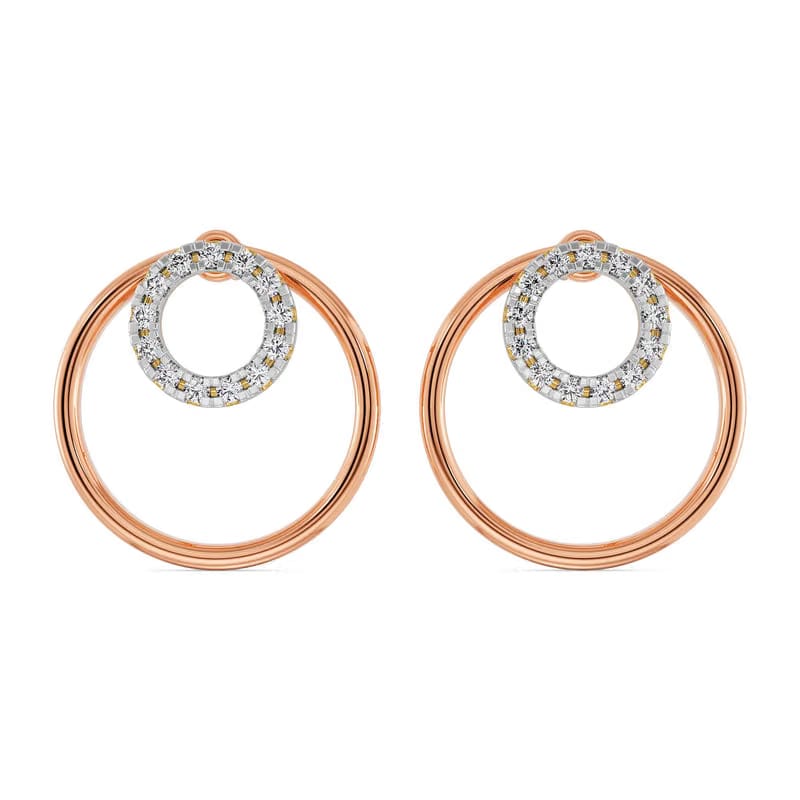Round in Round Lab Grown Diamond Earrings