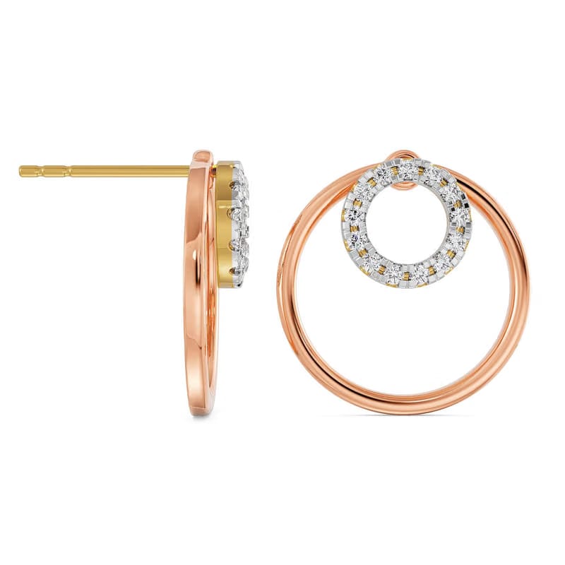 Round in Round Lab Grown Diamond Earrings