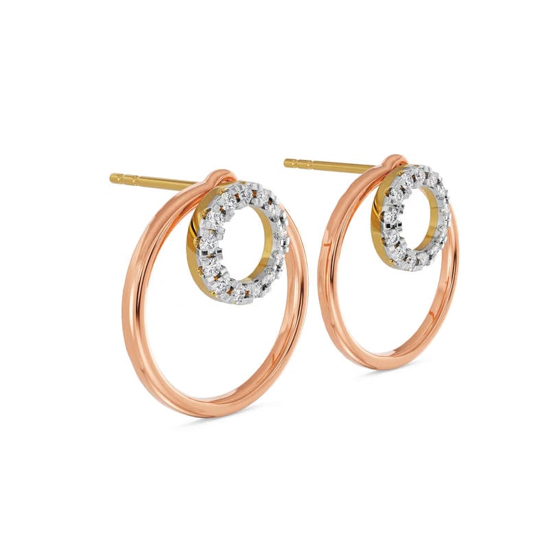 Round in Round Lab Grown Diamond Earrings
