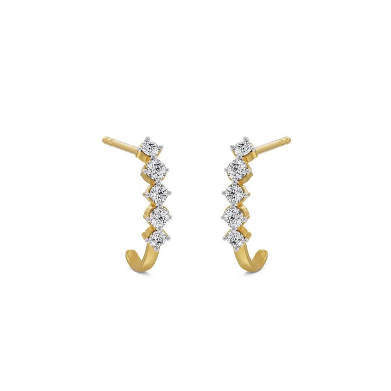 Round Lab Grown Diamond Quintet Earrings