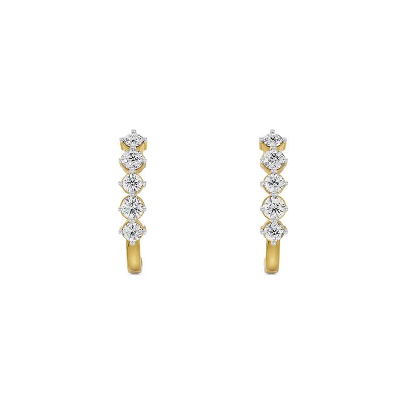Round Lab Grown Diamond Quintet Earrings