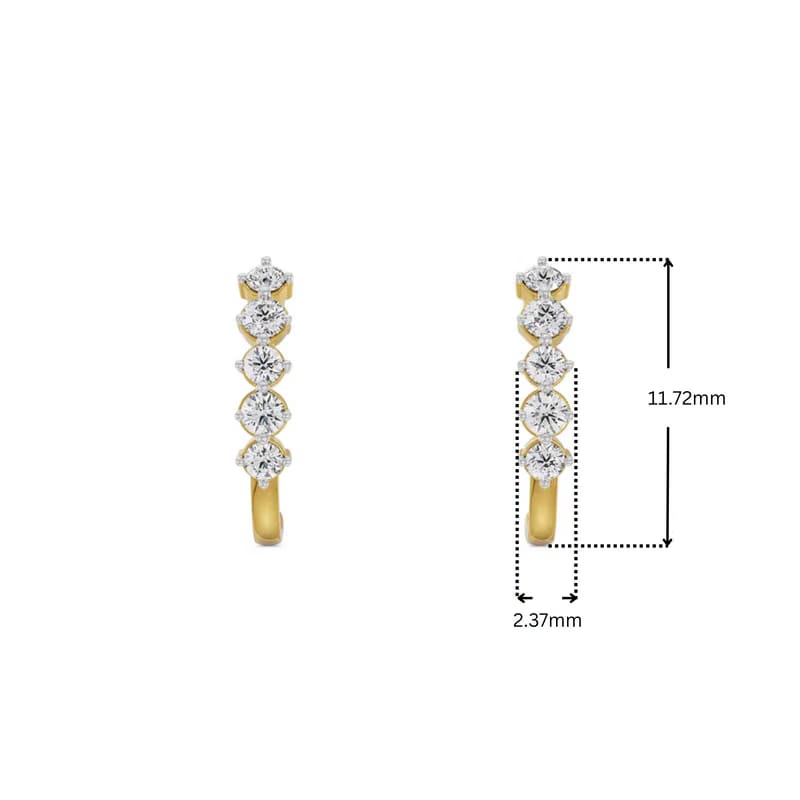 Round Lab Grown Diamond Quintet Earrings