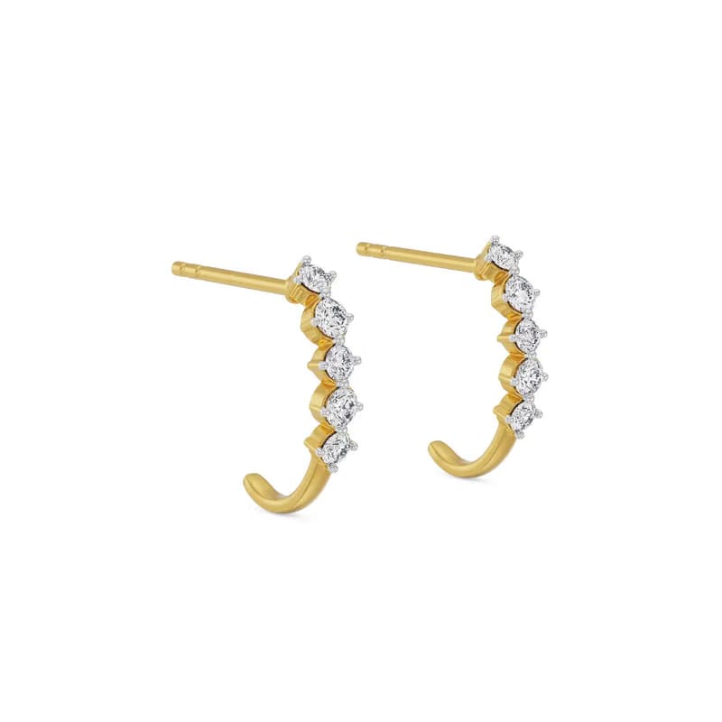 Round Lab Grown Diamond Quintet Earrings 9KT