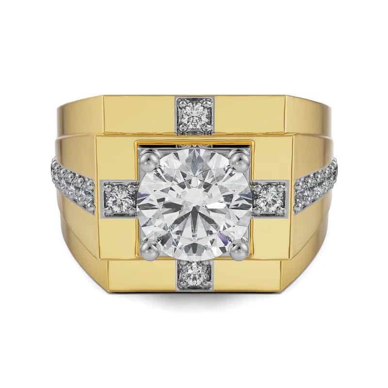 Round Lab Grown Diamond Ring for Men