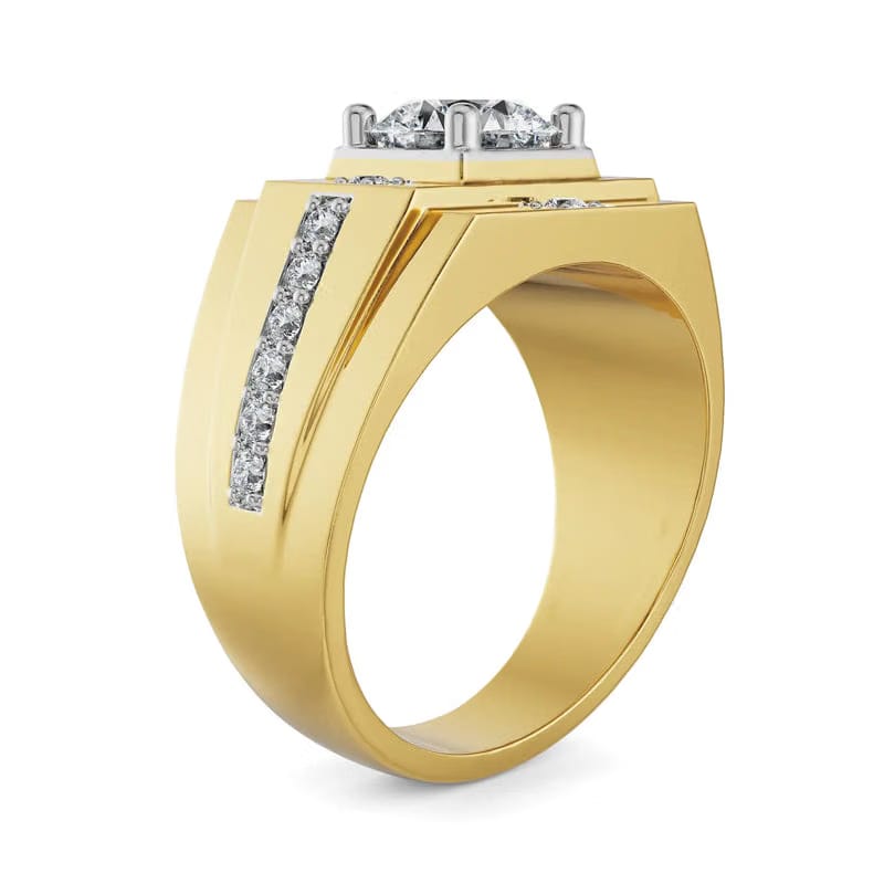 Round Lab Grown Diamond Ring for Men