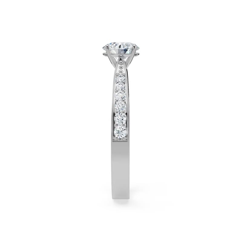 Round Sidestones Lab Diamond Engagement Ring