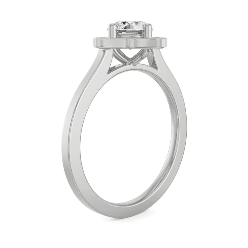 Round Stone Halo Lab Diamond Engagement Ring