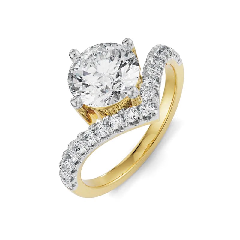 Round V Lab Grown Diamond Ring