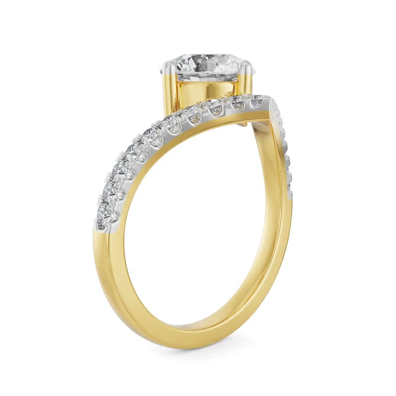 Round V Lab Grown Diamond Ring