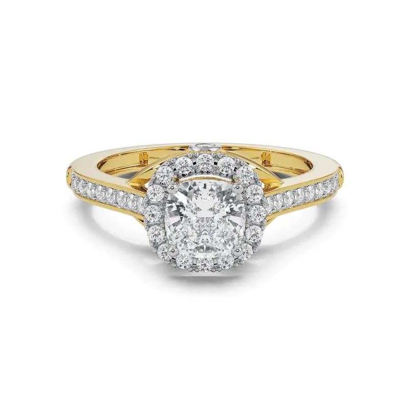 Royal Halo Lab Diamond Solitaire Engagement Ring_in_stock