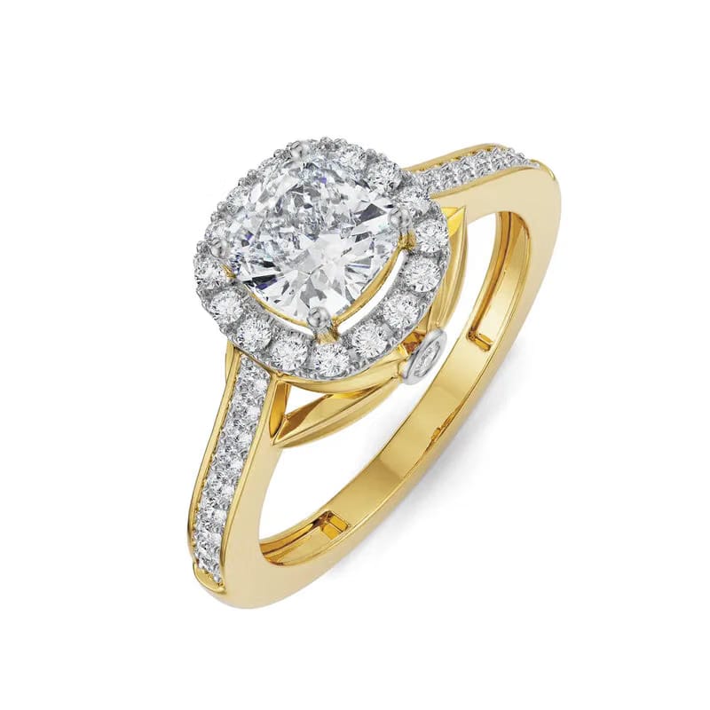Royal Halo Lab Diamond Solitaire Engagement Ring_in_stock