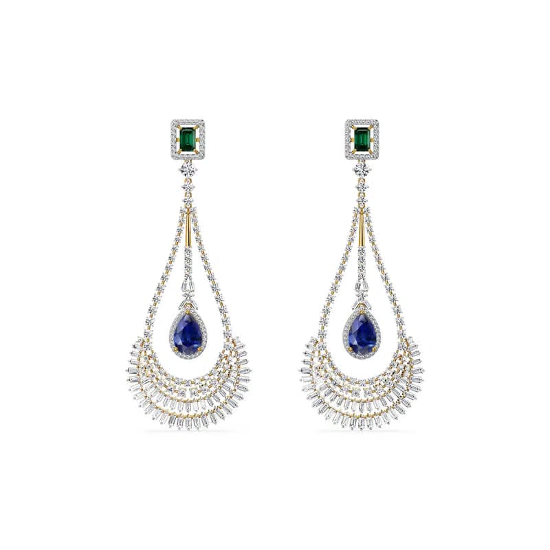 Royal Rhapsody Lab Grown Diamond Chandelier Earrings 9KT