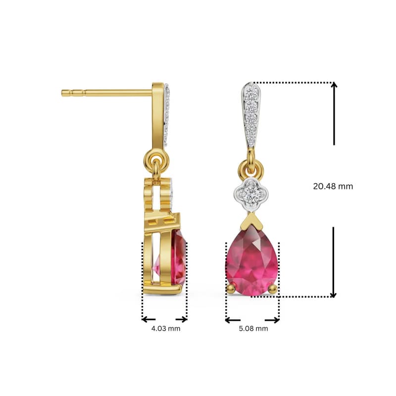 Ruby Drop Lab Grown Diamond Earrings