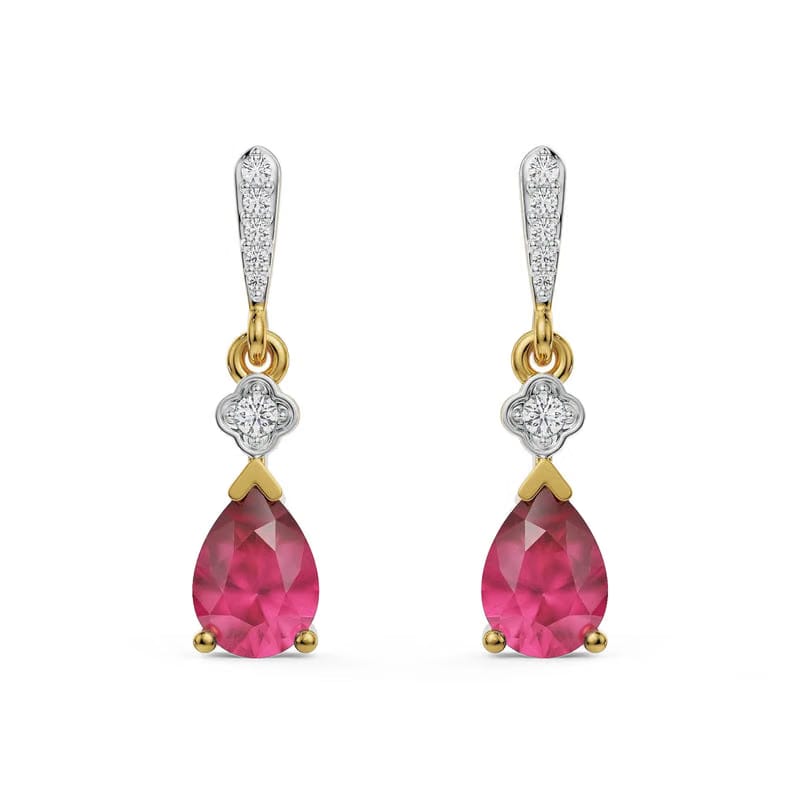 Ruby Drop Lab Grown Diamond Earrings_in-stock