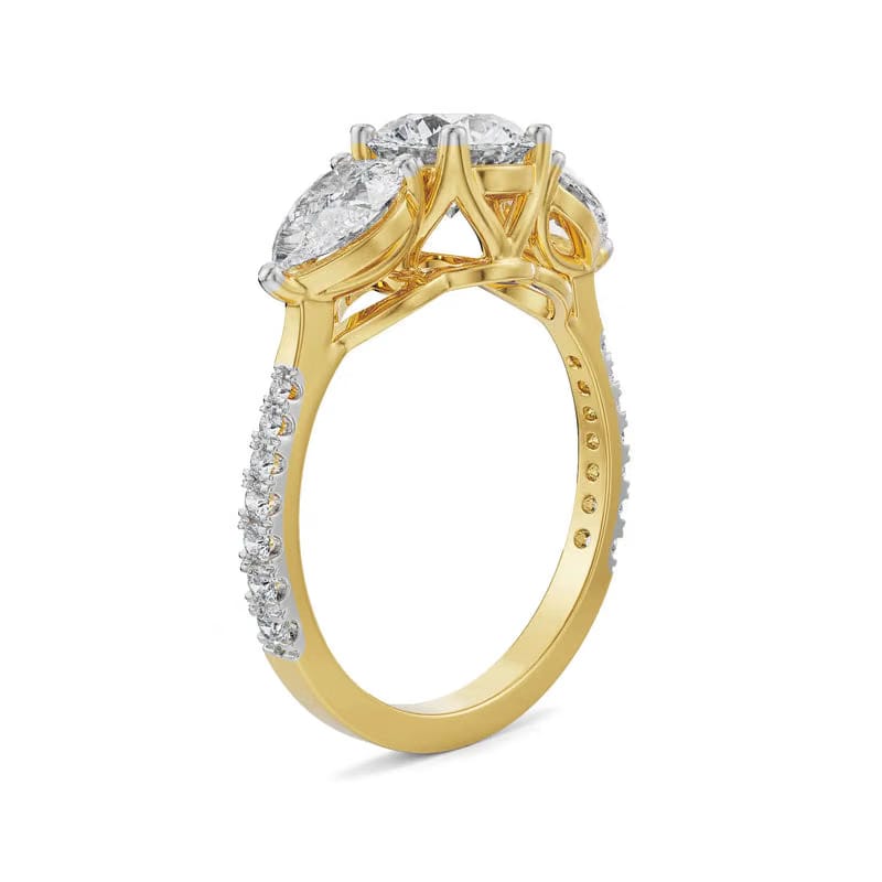 Ruth Tri Stone Lab Grown Diamond Ring