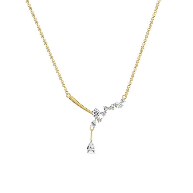 Saphie One Sided Lab Grown Diamond Necklace 9KT