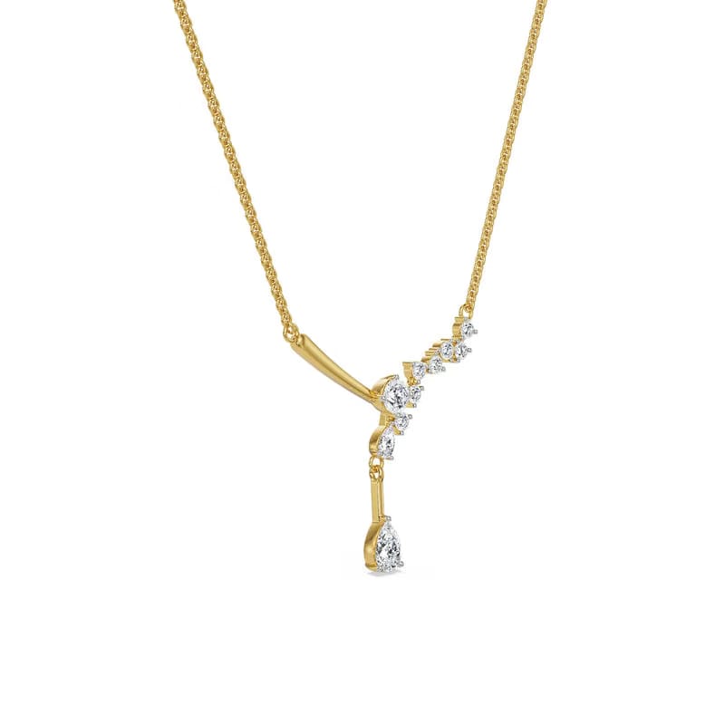Saphie One Sided Lab Grown Diamond Necklace 9KT