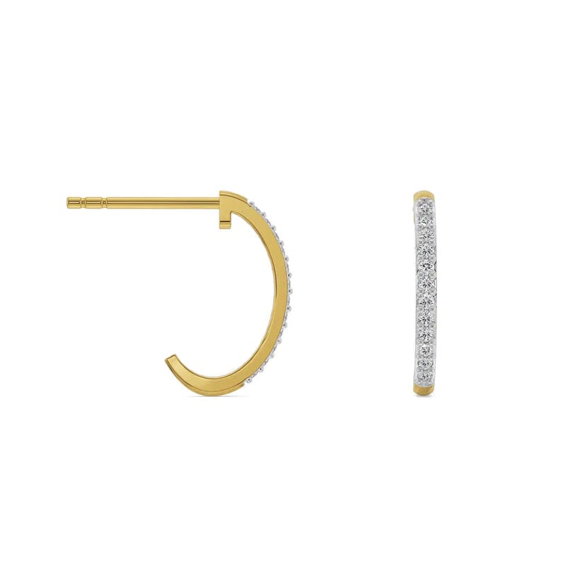 Semi Round Lab Grown Diamond Hoops