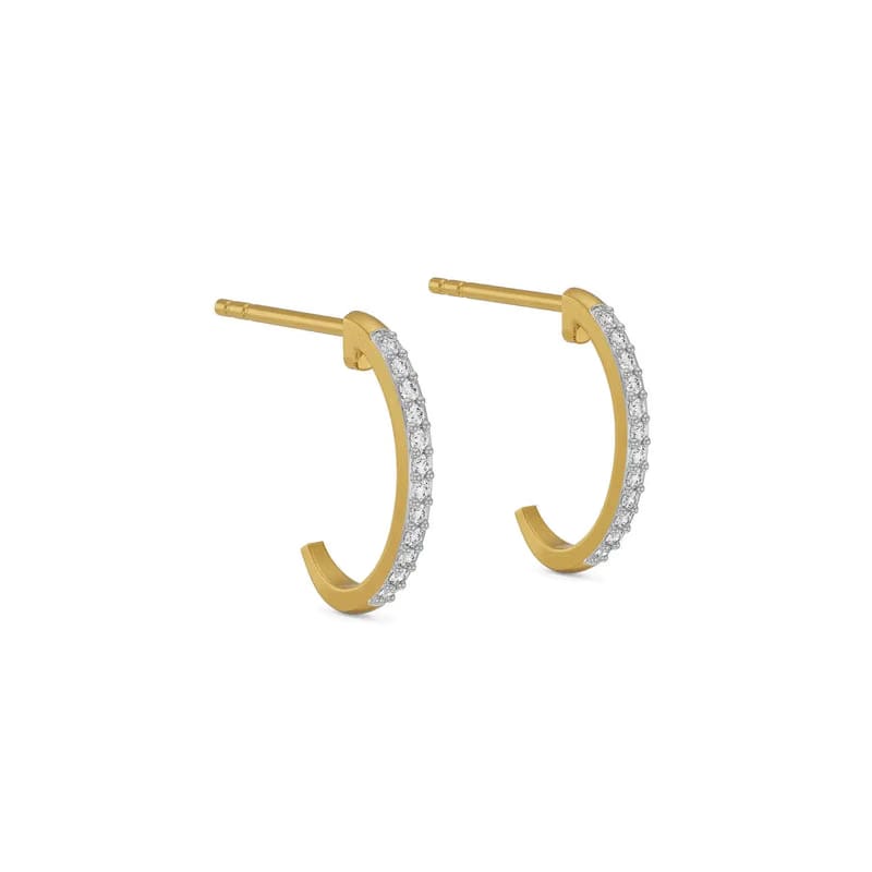 Semi Round Lab Grown Diamond Hoops 9KT