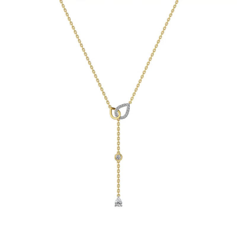 Serene Cascade Pear Lab Grown Diamond Necklace