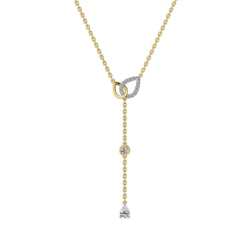 Serene Cascade Pear Lab Grown Diamond Necklace