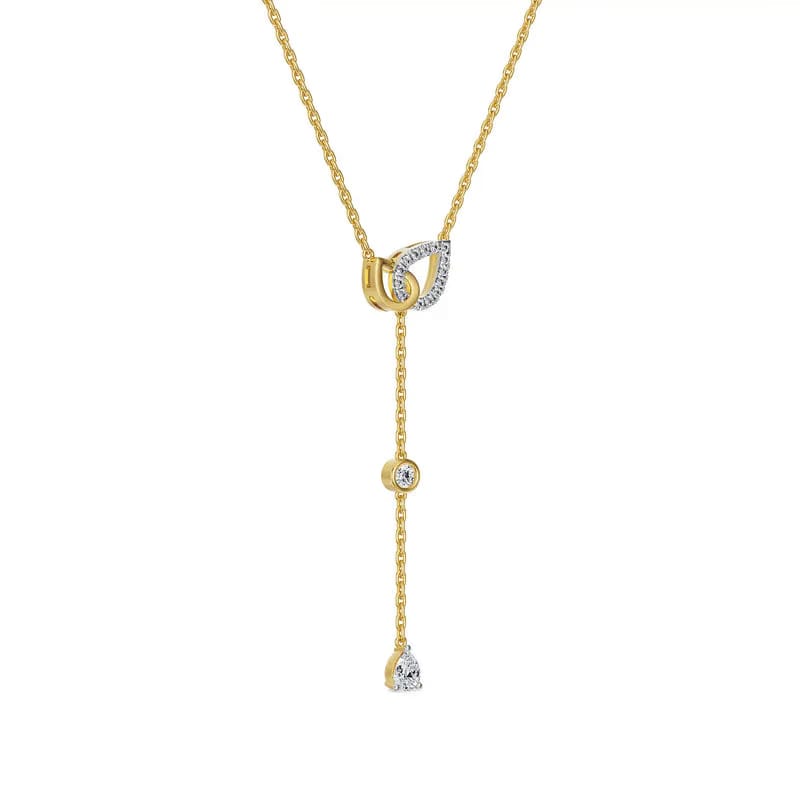 Serene Cascade Pear Lab Grown Diamond Necklace