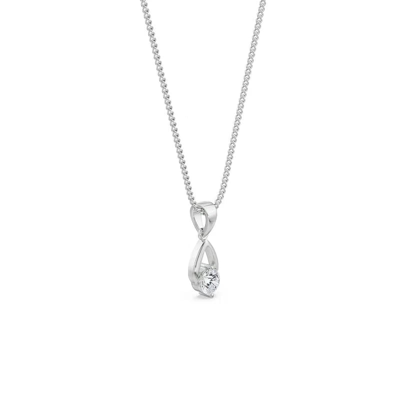 Shimmering Dainty Round Lab Diamond Pendant Set