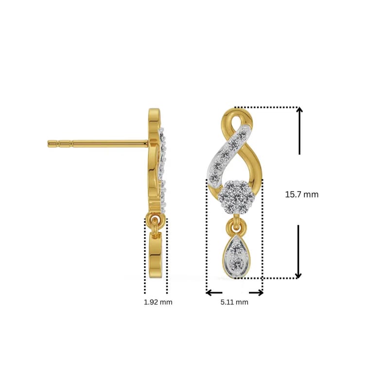 Shimmering Lab Grown Diamond Drop Earrings
