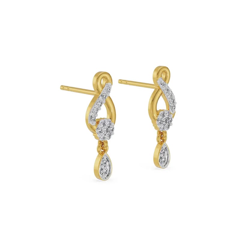 Shimmering Lab Grown Diamond Drop Earrings 9KT