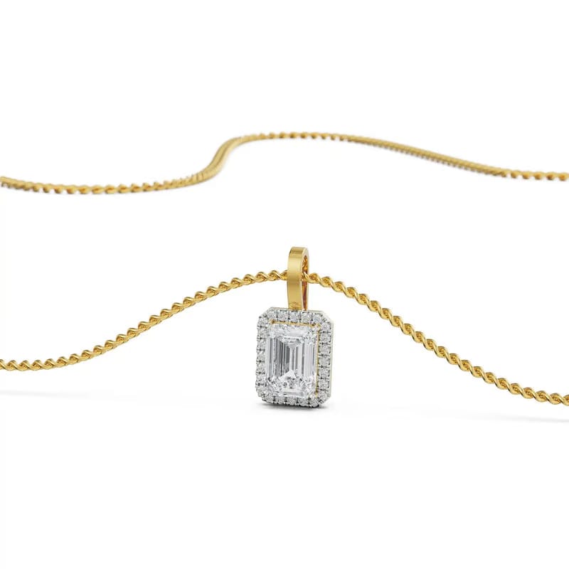 Shiny Halo Lab Grown Diamond Pendant