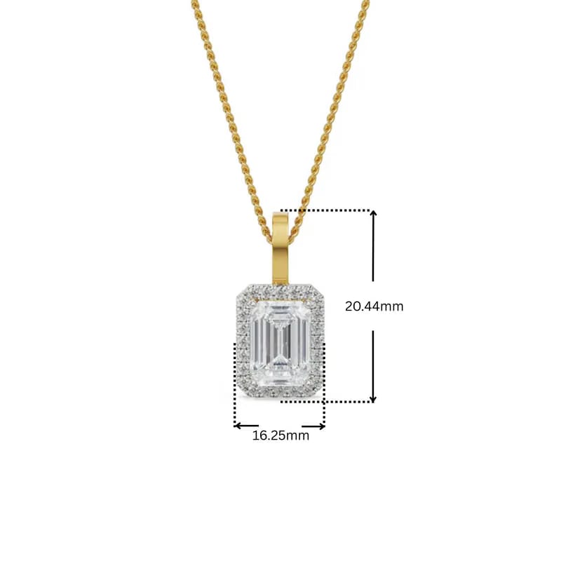 Shiny Halo Lab Grown Diamond Pendant