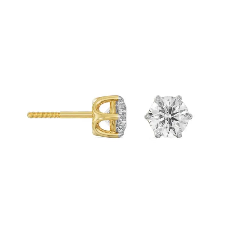 Six Prong 1 CT Lab Grown Diamond Studs