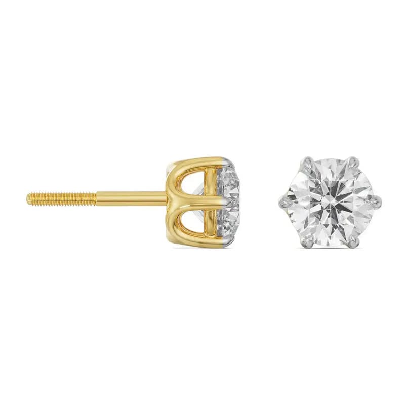 Six Prong 2 CT Lab Grown Diamond Studs