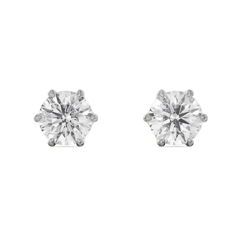 Six Prong 3 CT Lab Grown Diamond Studs