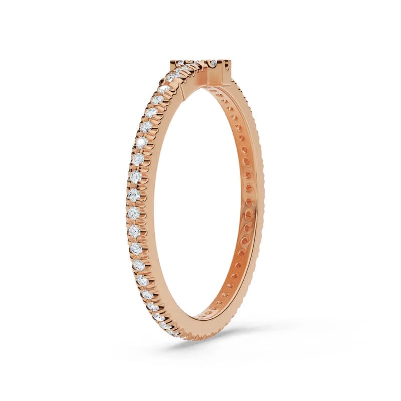 Sleek Narrow Lab Grown Diamond Band 9KT