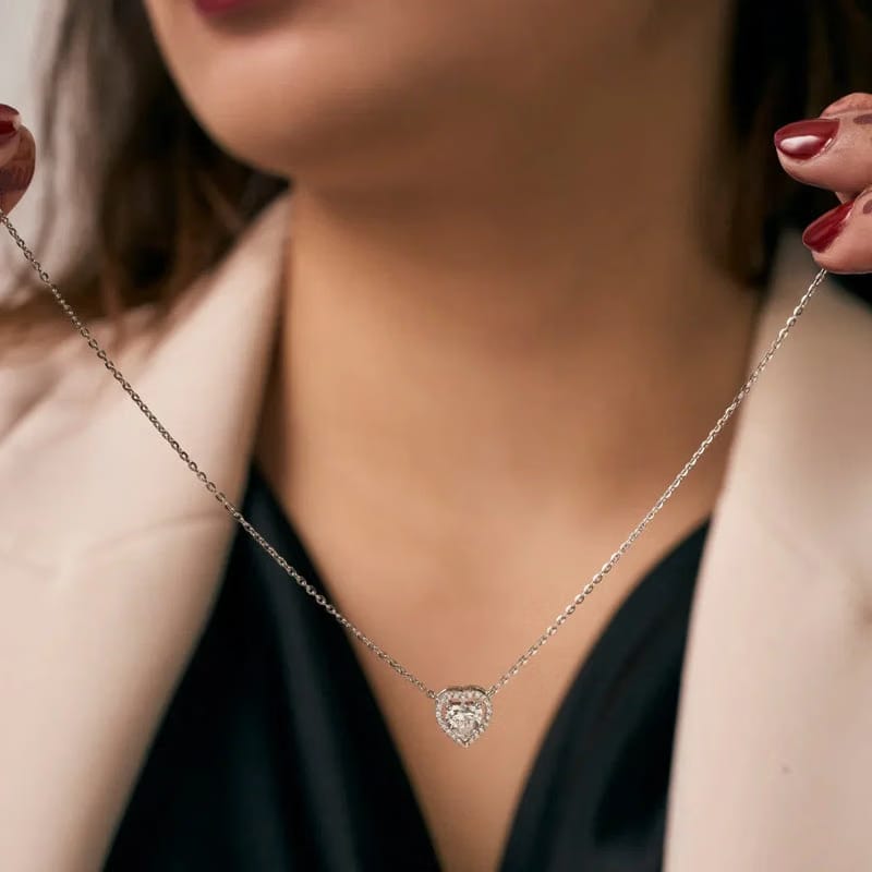 Solitaire Heart Lab Grown Diamond Necklace