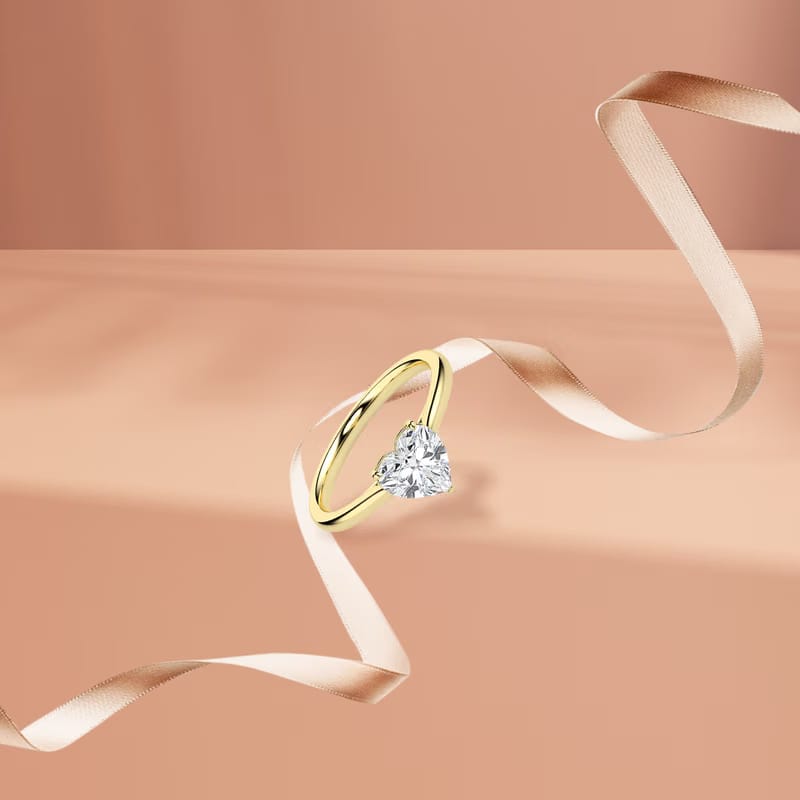Solitaire Heart Lab Grown Diamond Ring
