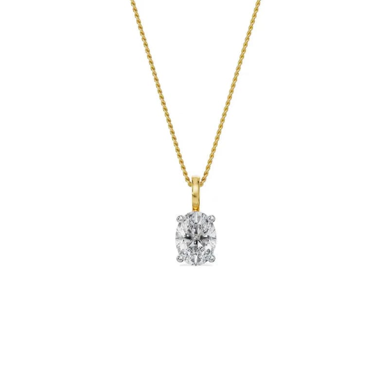 Solitaire Oval Lab Grown Diamond Pendant