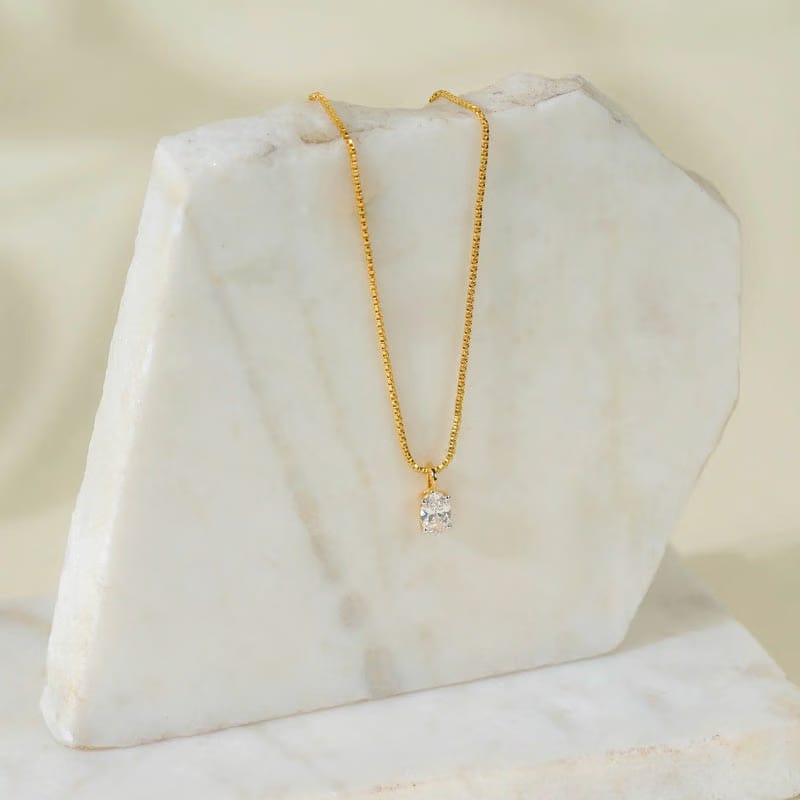 Solitaire Oval Lab Grown Diamond Pendant