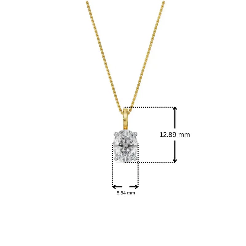 Solitaire Oval Lab Grown Diamond Pendant