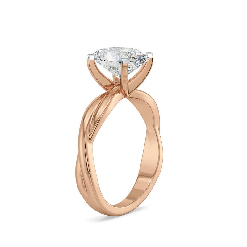 Solitaire Twist Lab Grown Diamond Ring 9KT